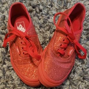 Kids Vans Red Sparkles Sz 13